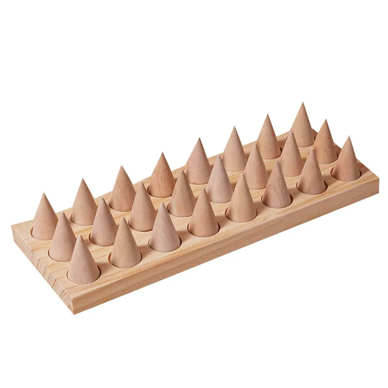 Simple Style Solid Color solid wood Jewelry Display