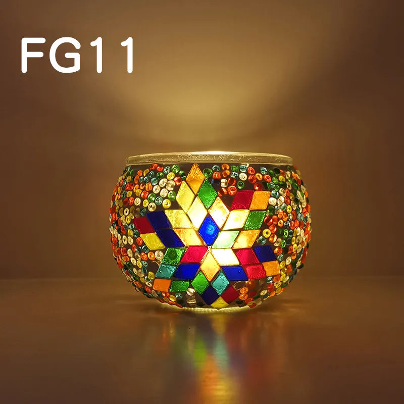 No Retro Geometric Glass candlestick
