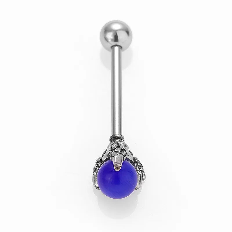1 Piece Tongue Rings Gothic Hip-Hop Rock Rose Spider Fish Bone 316L Stainless Steel  Polishing Crystal Tongue Rings