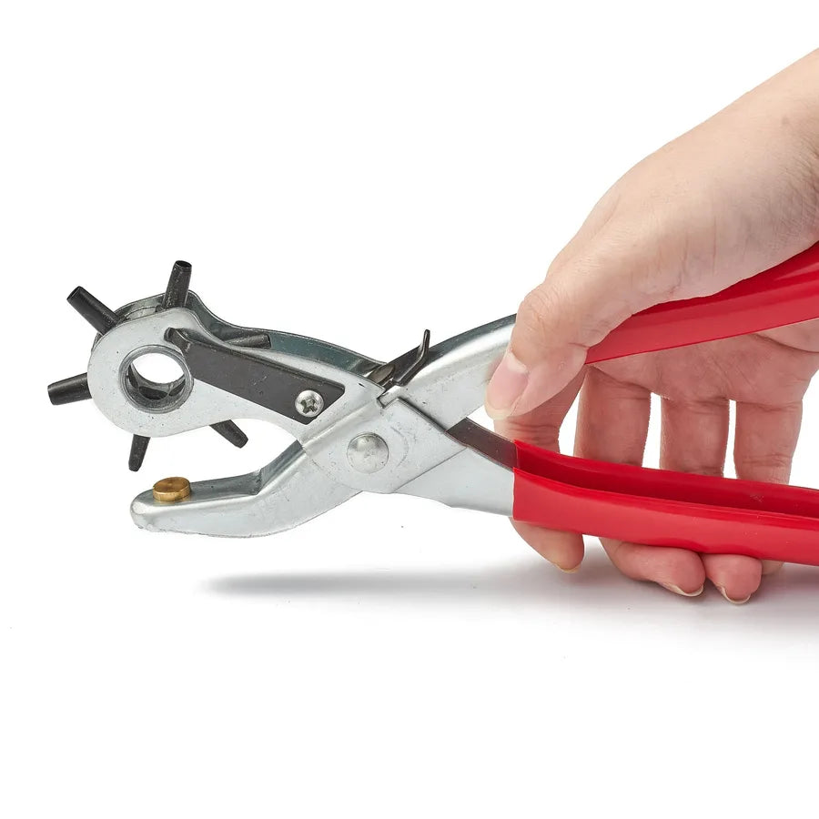 Iron Material Multi-Function Rotating Hole Punching Pliers Leather Belt Band Paper Hole Opener Home Hardware Tools