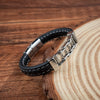 Hip-Hop Retro Geometric Pu Leather Alloy Magnetic Men's Bracelets Men Cord & Leather Bracelets