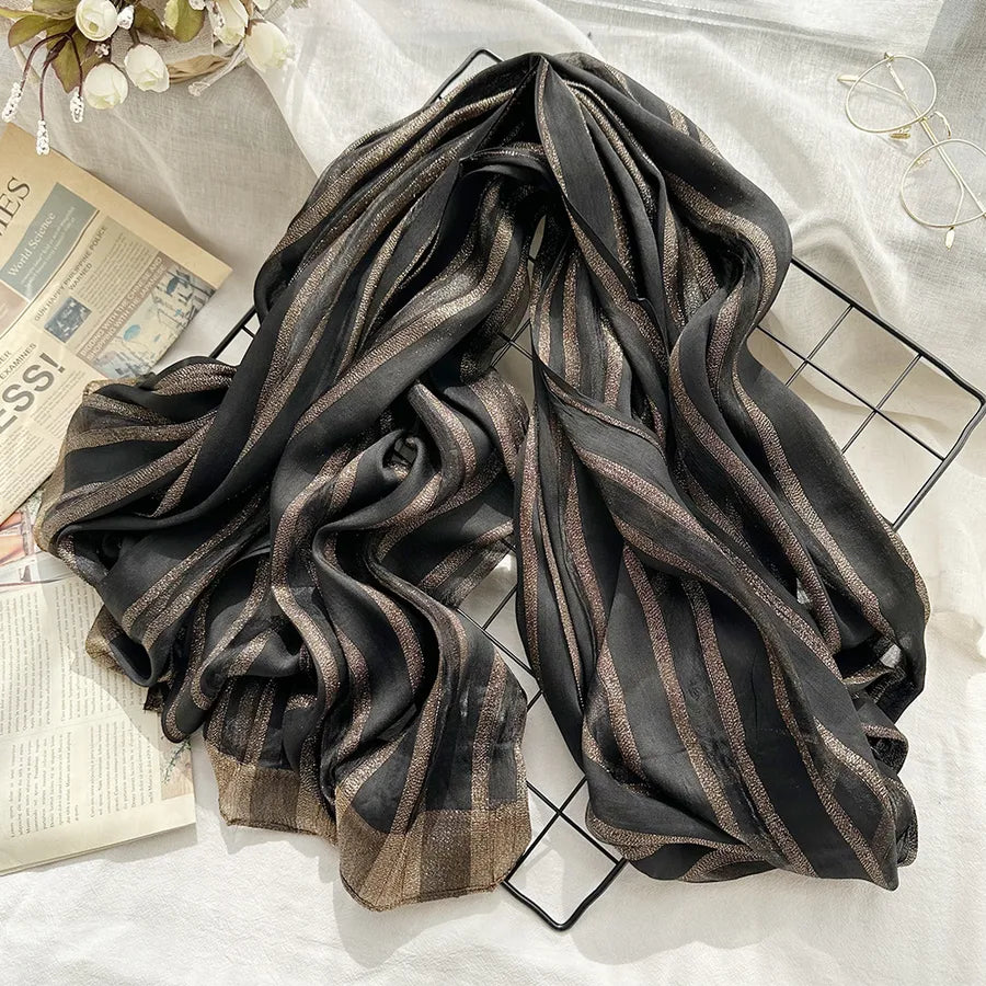 Women's Chinoiserie Ethnic Style Stripe Artificial Cotton  Silk Nylon Silk Scarf