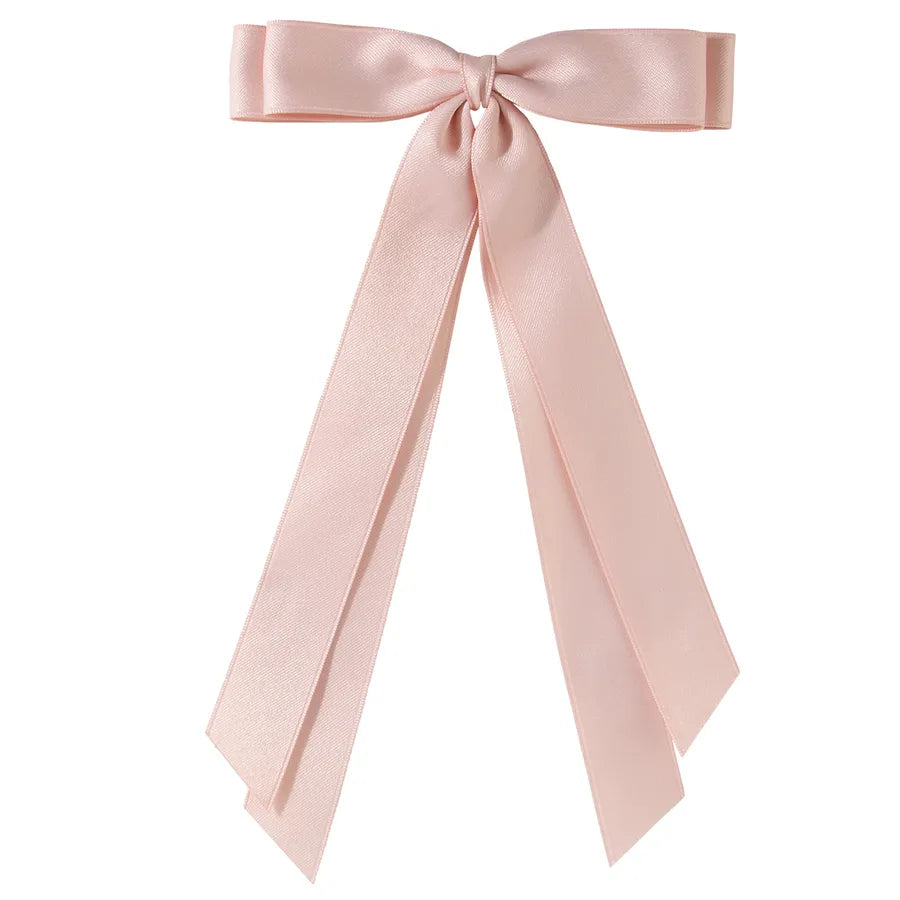 Women's Sweet Solid Color Bow Knot Cloth Handmade Hair Clip
