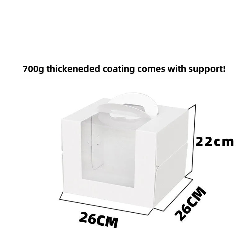Three three four four six six eight eight inch birthday cake box portable cake box transparent window cake dessert packing box