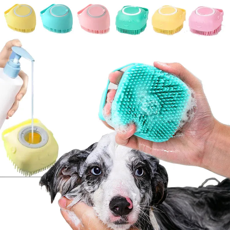 pet shower brush dog massage brush pet massage gloves cat petting hair removal brush pet supplies miracle baby sponge