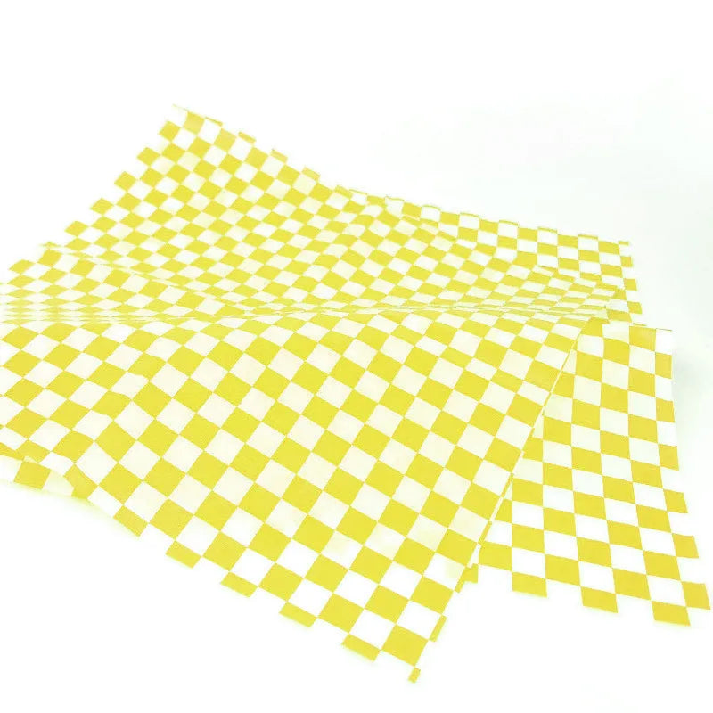 Factory Wholesale Plaid Printing Oil-proof Paper Hamburger Paper Bread Cushion Paper Dining Plate Cushion Paper Sandwich Wrapping Paper