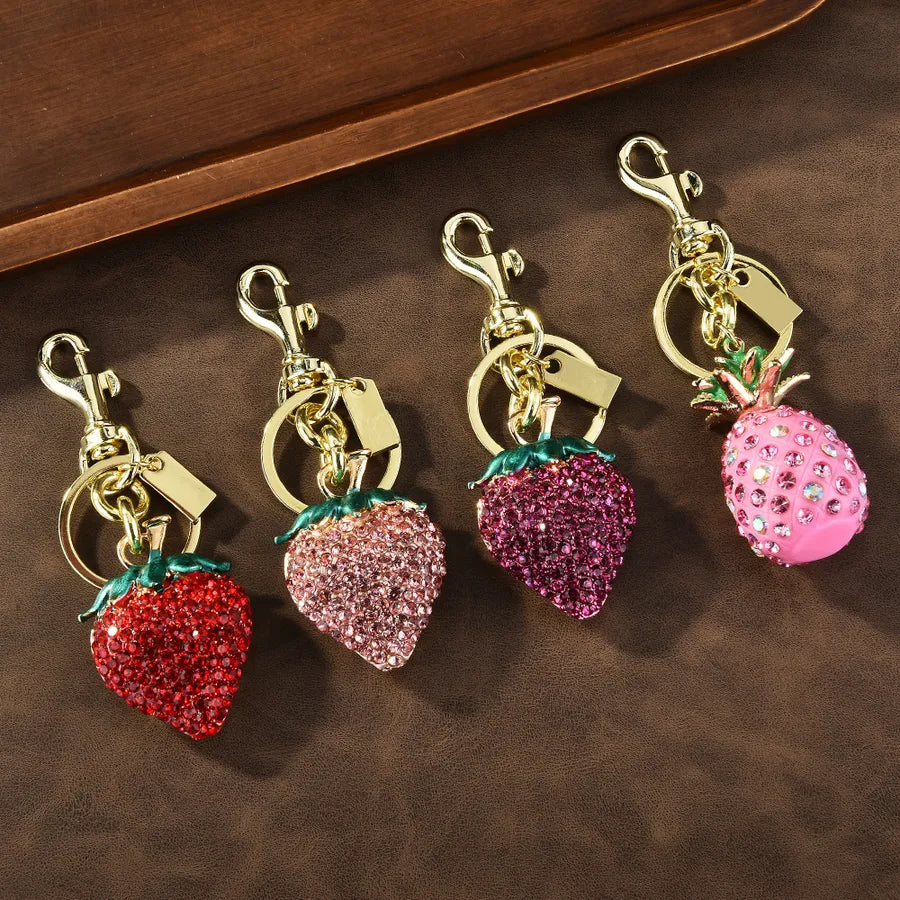 1 Piece Classic Style Shiny Fruit Zinc alloy Bag Pendant Keychain