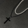 Simple Style Classic Style Cross Titanium Steel Men's Layered Necklaces Men Pendant Necklaces