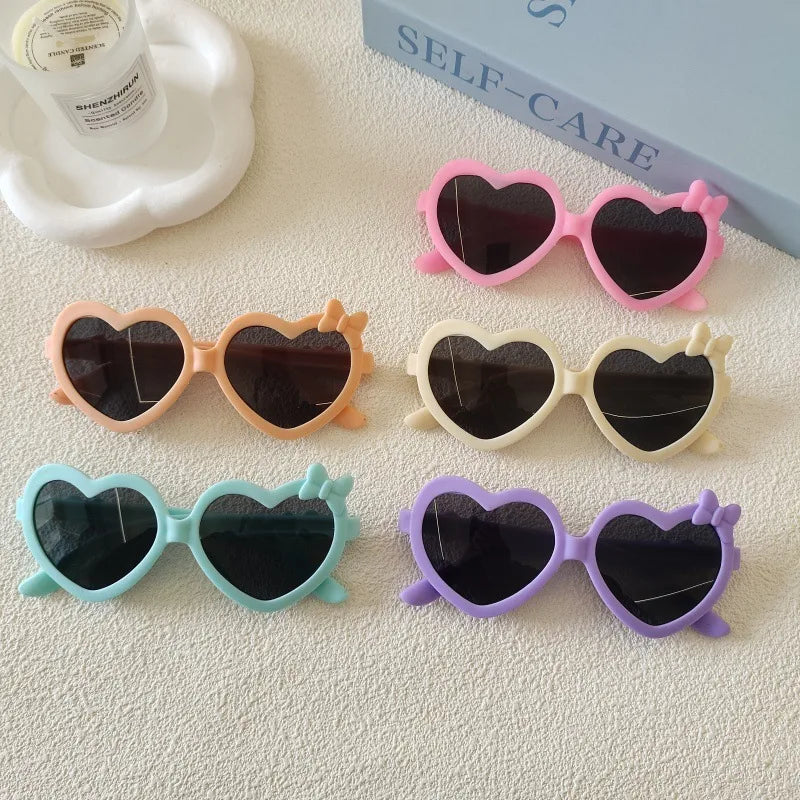 Sweet Simple Style Solid Color Resin Special-Shaped Mirror Full Frame Kids Sunglasses
