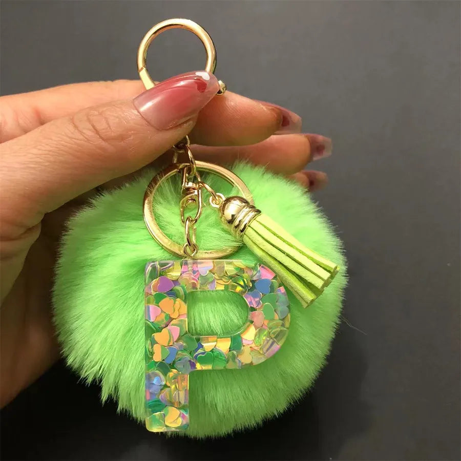 Simple Style Classic Style Letter Hairball Resin Unisex Bag Pendant Keychain