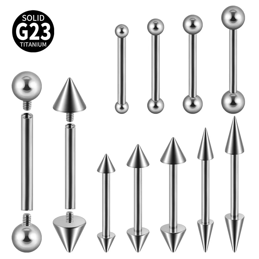 1 Piece Tongue Rings Casual Hawaiian Vacation Solid Color G23 Titanium Alloy Polishing Tongue Rings