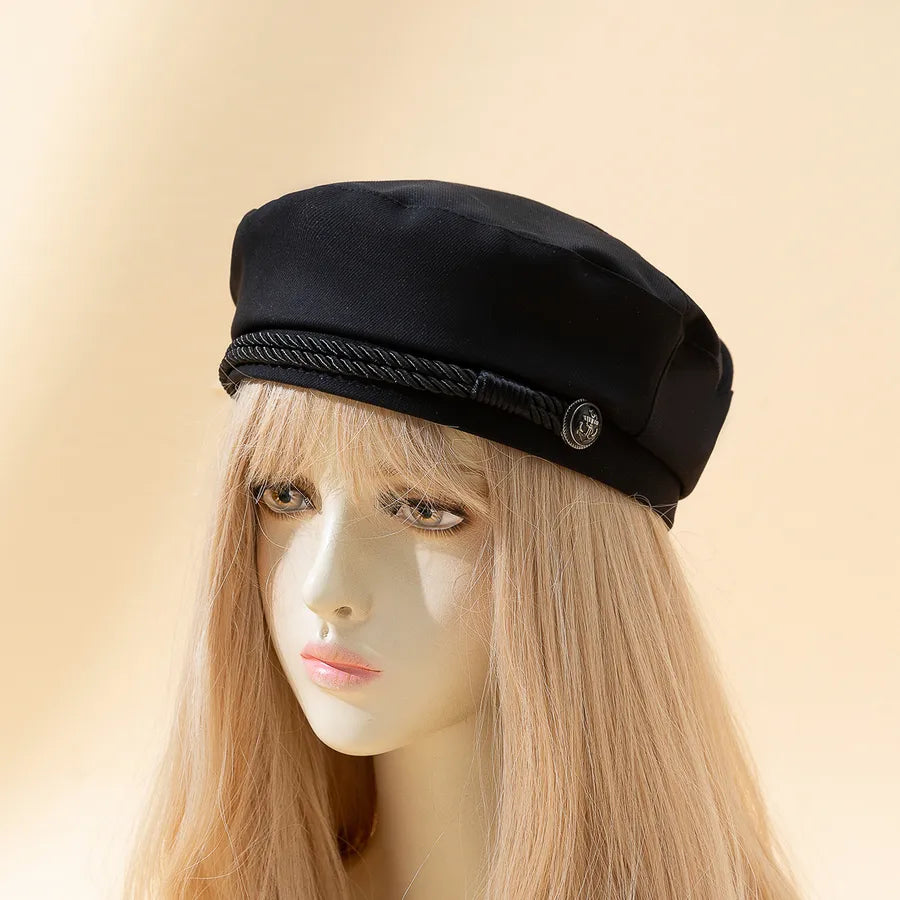 Women's Casual Sweet Solid Color Solid Color Flat Eaves Beret Hat