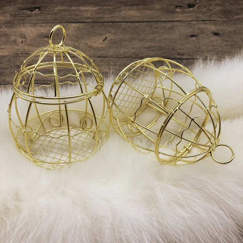 Hot selling Golden hollow Birdcage candy box wrought iron candy box gift box wedding wedding supplies spot wholesale