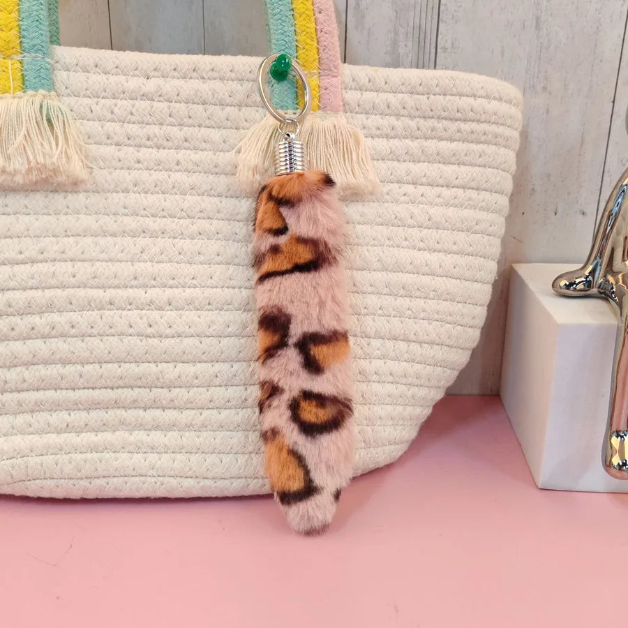 Simple Style Leopard Imitation Wool Unisex Bag Pendant Keychain