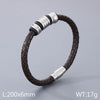 simple style geometric leather titanium steel men's bangle