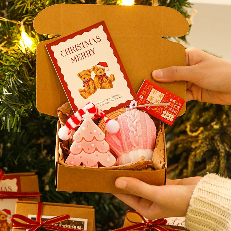 Cartoon Christmas Gift Box Creative Birthday Present Beautiful Resin Candle Souvenir Ideal For Christmas Small Gifts