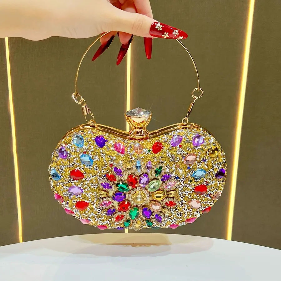 New Fashionable Diamond Embedded Handbag Lightweight Luxury Single Shoulder Crossbody Bag For Ladies Evening Party