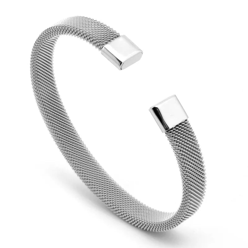 Fashion Geometric 304 Stainless Steel 18K Gold Plated Bangle In Bulk