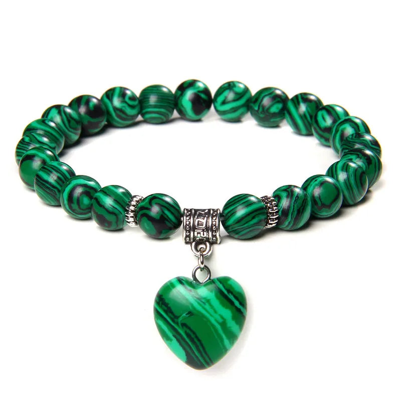 Elegant Heart Shape natural stone Bracelets In Bulk