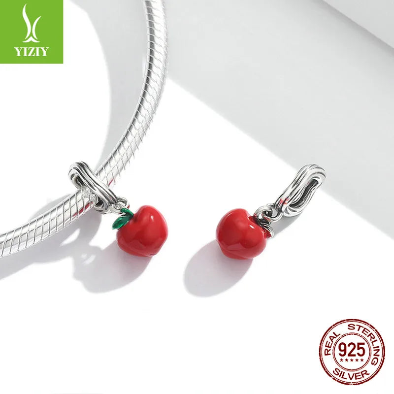 1 Piece 925 Sterling Silver Apple Pendant