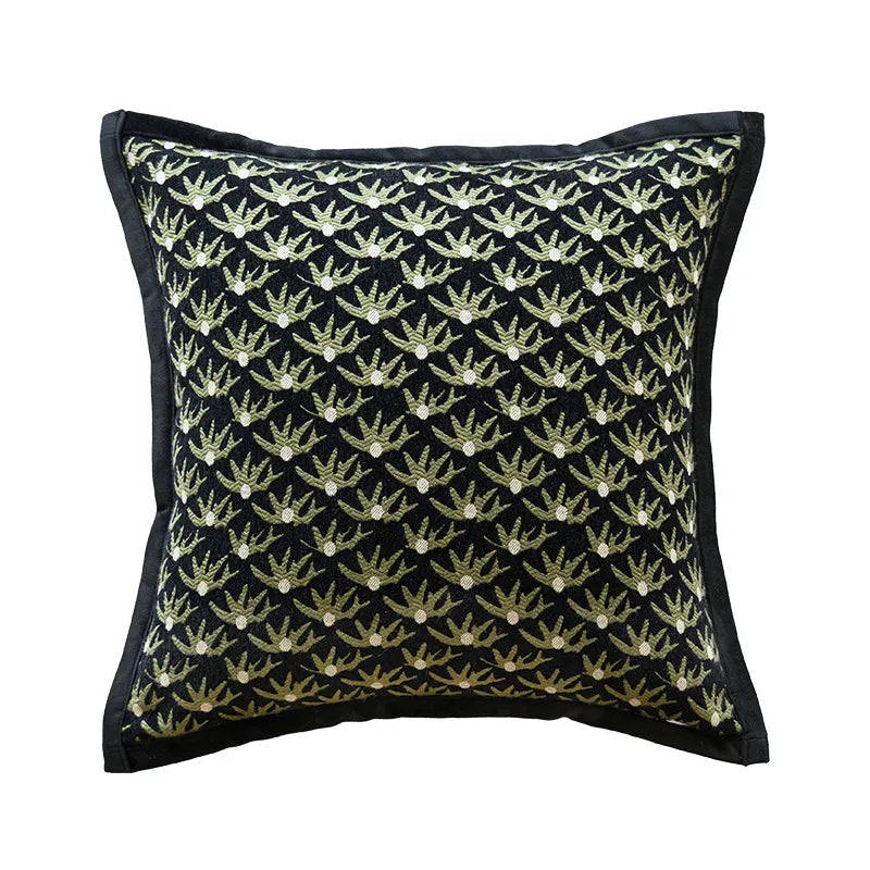 Nordic Style Embroidered Floral Cushion Covers Hotel Sofa Living Room Bedroom Headboard Pillowcases Pure Color Plant Floral