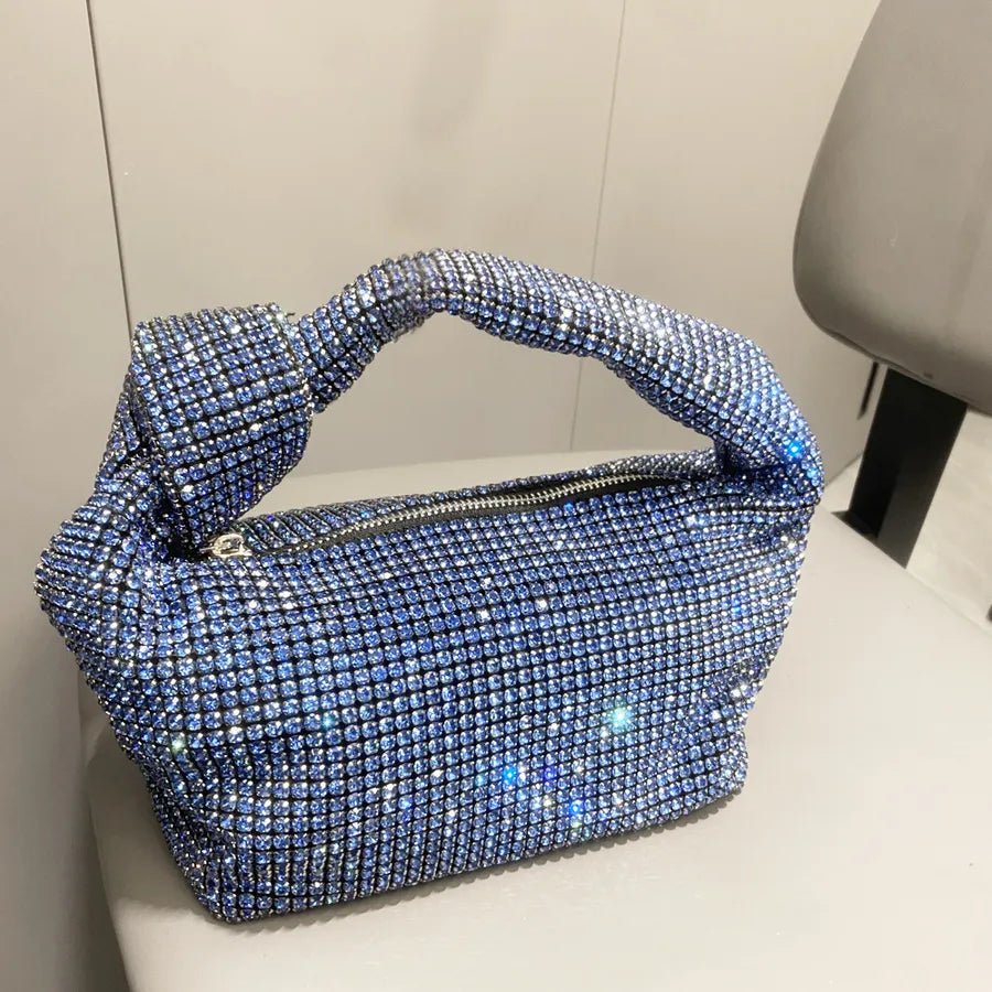 Women's Arylic Rhinestone Solid Color Streetwear Square Zipper Underarm Bag
