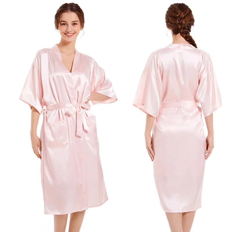 Casual Women's Lady Solid Color Imitated Silk Polyester Pajama Sets