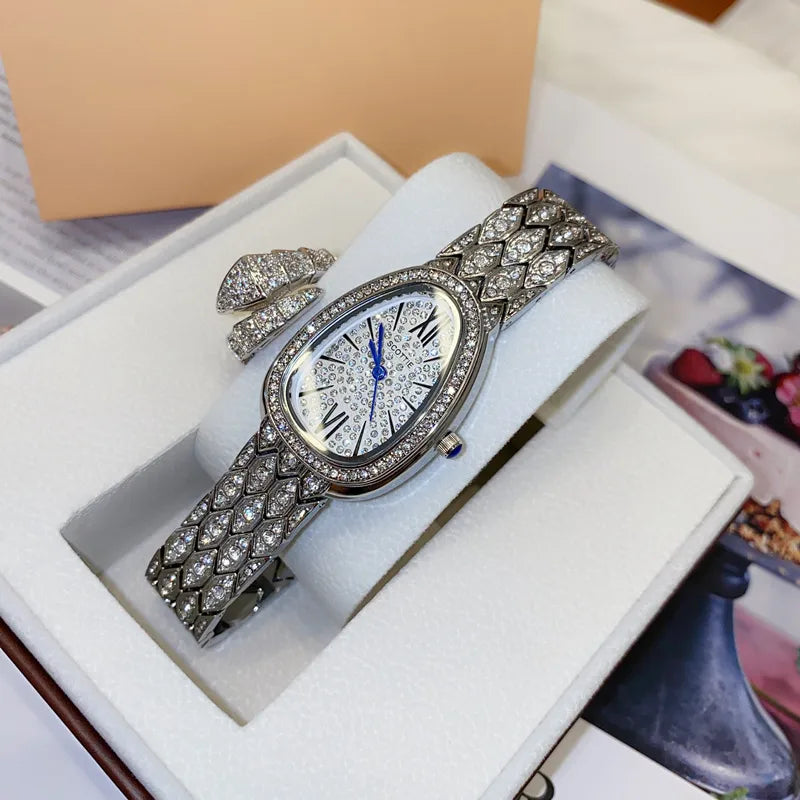 Casual Elegant Simple Style Solid Color Jewelry Buckle Quartz Watch Women's Watches