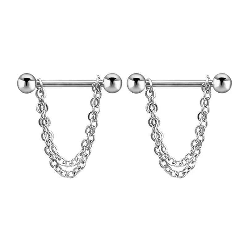 1 Pair Nipple Rings & Studs Simple Style Classic Style Solid Color 304 Stainless Steel Plating Nipple Rings & Studs