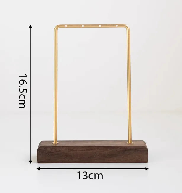 Premium Walnut Wood Board Jewelry Necklace Display Stand Shop Window Pendant Earring Stall Props Antique Style Fashion Accessory