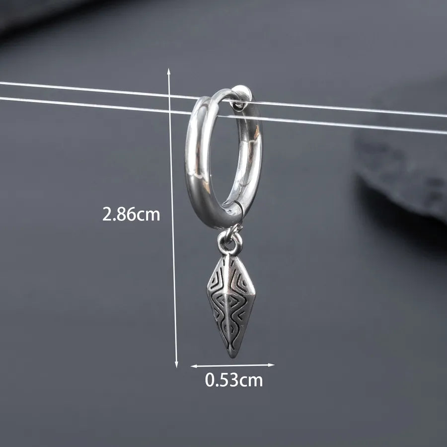1 Piece Hip-Hop Punk Cross Snake 316 Stainless Steel  Drop Earrings