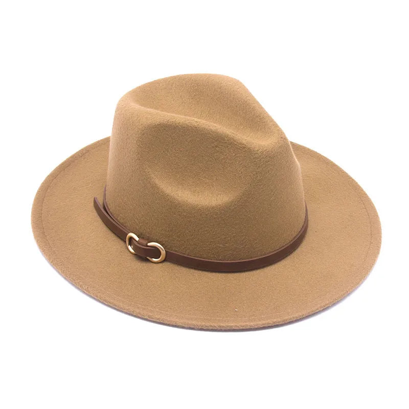 women's retro solid color big eaves floppy hat