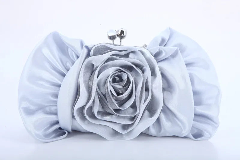 New Diamond Embedded Rose Flower Shaped Evening Handbag Single Shoulder Crossbody Bag Hanfu Cheongsam Clutch Bag Urban Simple Style