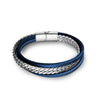 Ethnic Style Color Block Pu Leather Titanium Steel Men's Bangle Men Cord & Leather Bracelets