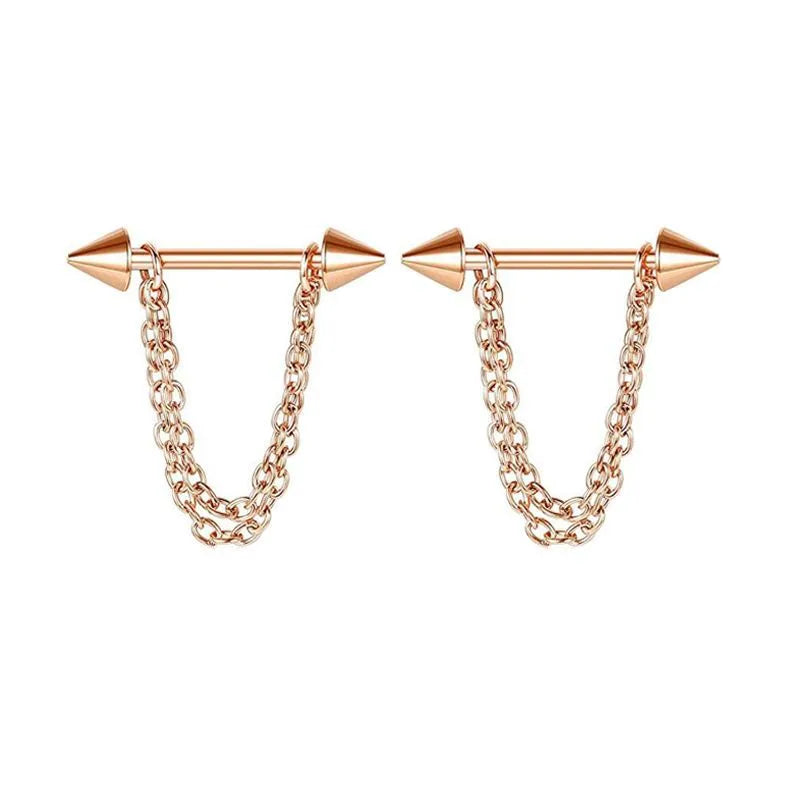 1 Pair Nipple Rings & Studs Simple Style Classic Style Solid Color 304 Stainless Steel Plating Nipple Rings & Studs