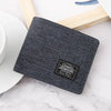 Men's Letter Canvas Grey Blue Black Flip Cover Wallets