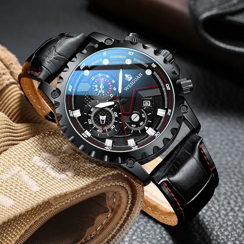 business color block single folding buckle quartz men's watches