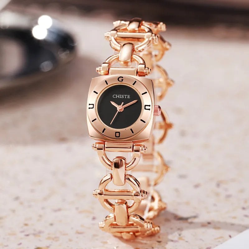 Simple Style Classic Style Solid Color Jewelry Buckle Quartz Watch Women's Watches