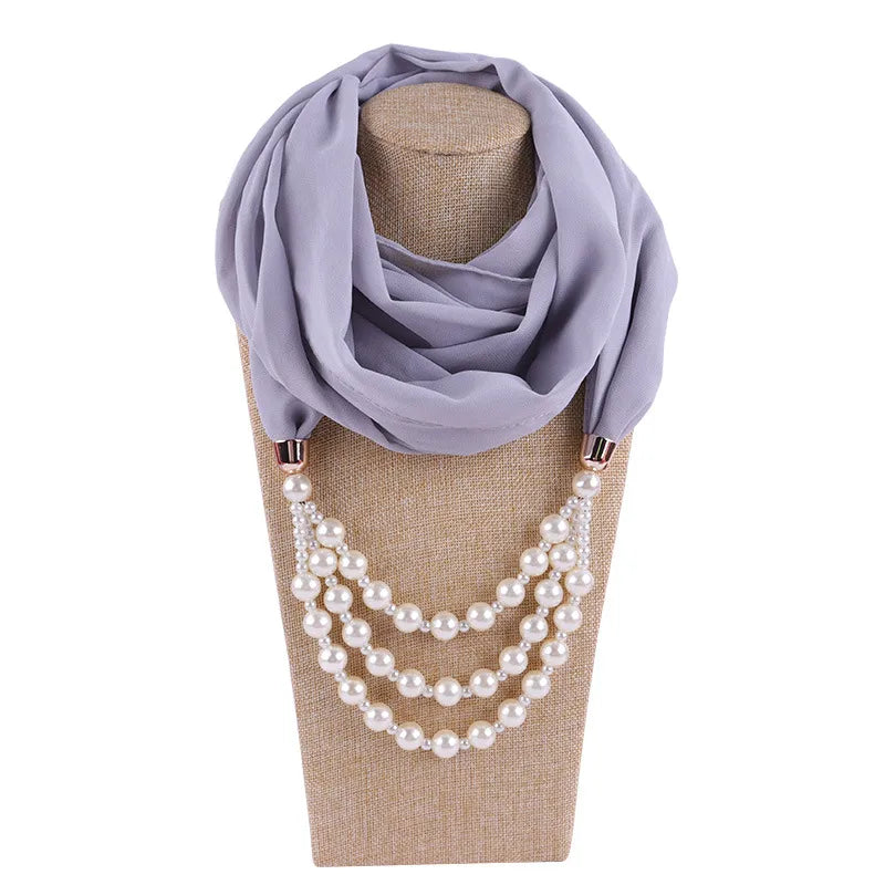 women's streetwear solid color chiffon patchwork winter scarves