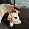 Cute West Highland Bag Pendant Car Ornaments Anti-lost Cartoon Scrub Dog Plush Key Rope Buckle Decoration Wholesale