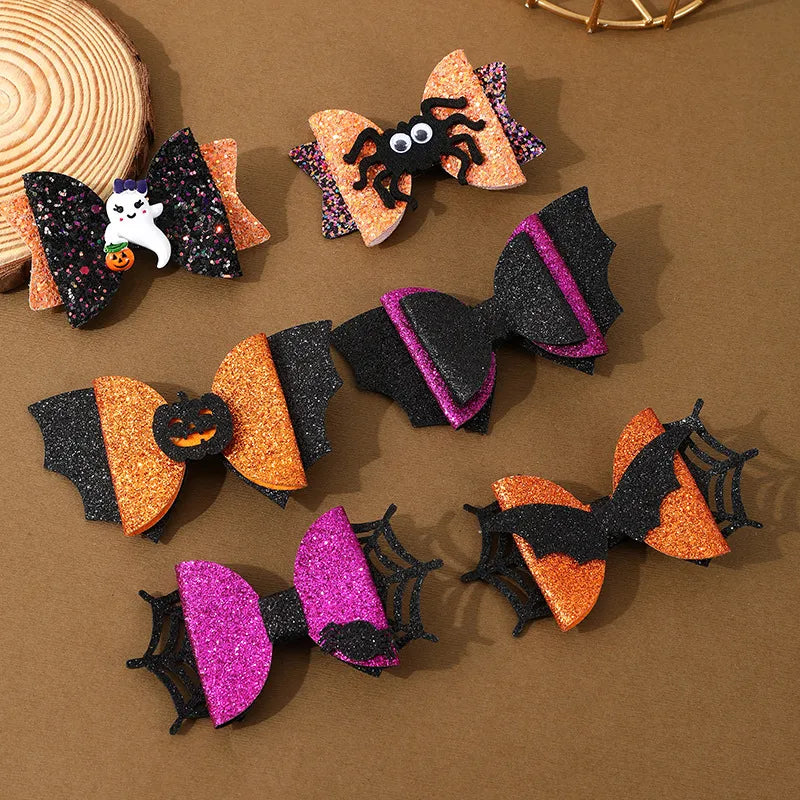 Women's Hip-Hop Funny Halloween Pattern Bow Knot Alloy Hair Clip