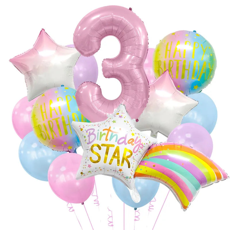 Birthday IG Style Letter Number Star Aluminum Film Home Birthday Balloons