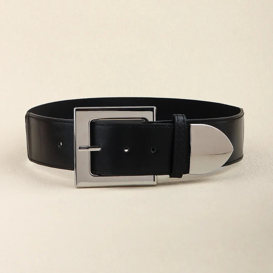 basic solid color imitation leather women's leather belts