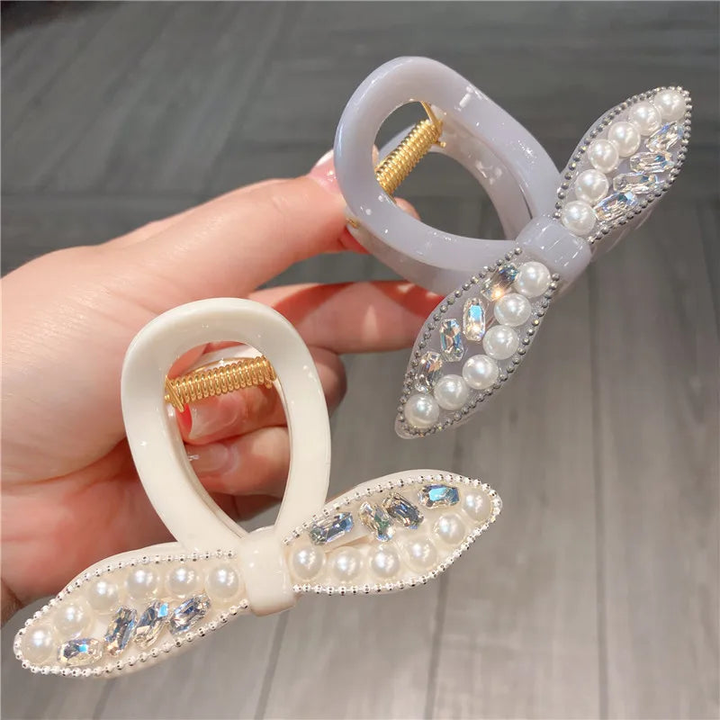 Elegant Medium Size Heavy Duty Water Diamond Hair Claw Clip Fashionable Lazy Updo Hairpin Stylish Hair Accessories For Women