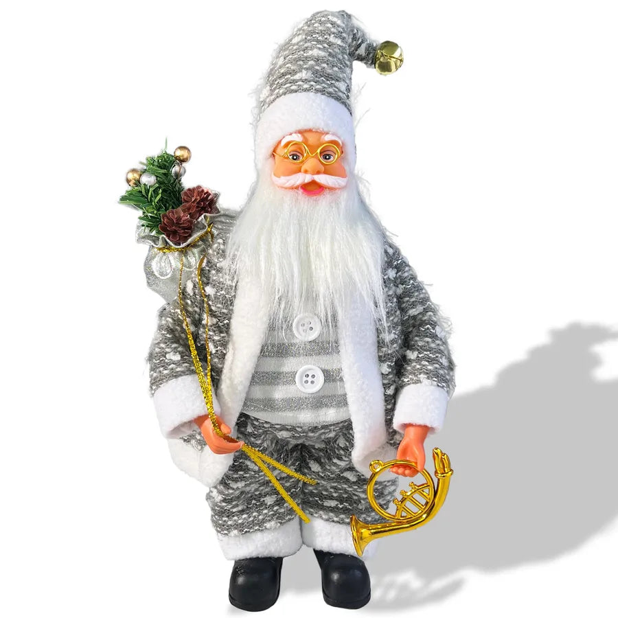 13-Inch Santa Claus Figure Christmas Decoration Standing Santa Claus Doll Window Display Decorations Festive Gift