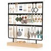 Simple Style Rectangle solid wood Metal Jewelry Display Jewelry Rack