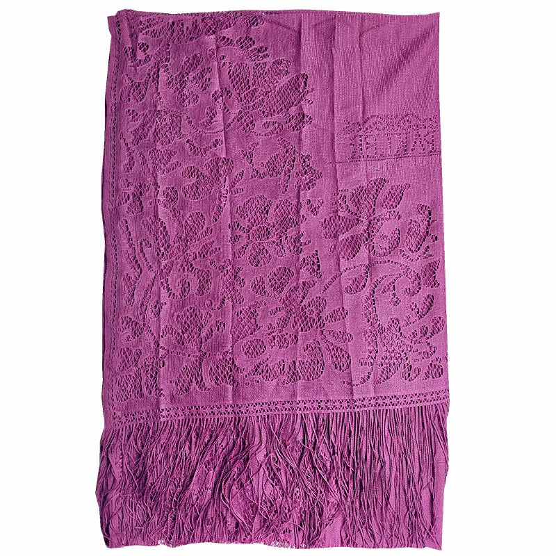 women's streetwear solid color polyester tassel winter scarves