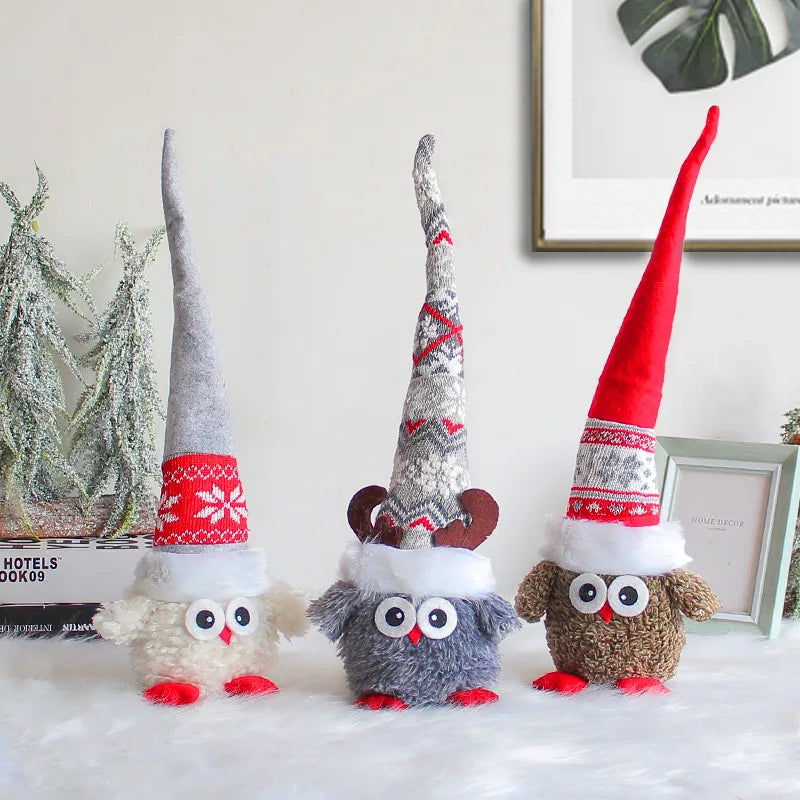 Christmas Cartoon Style Cute Owl Indoor Party Festival Doll