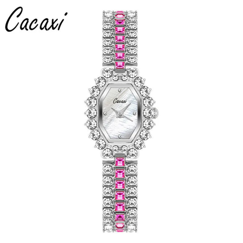 Luxurious Shiny Solid Color Jewelry Buckle Quartz Watch