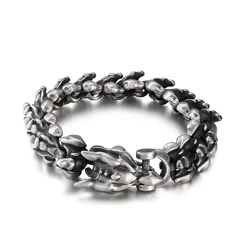 hip-hop retro solid color titanium steel men's bracelets